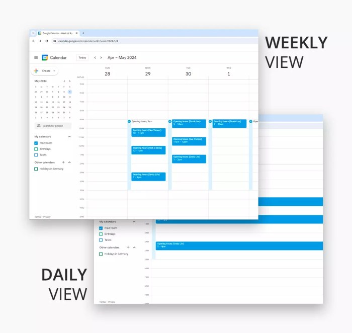 Google schedule planner